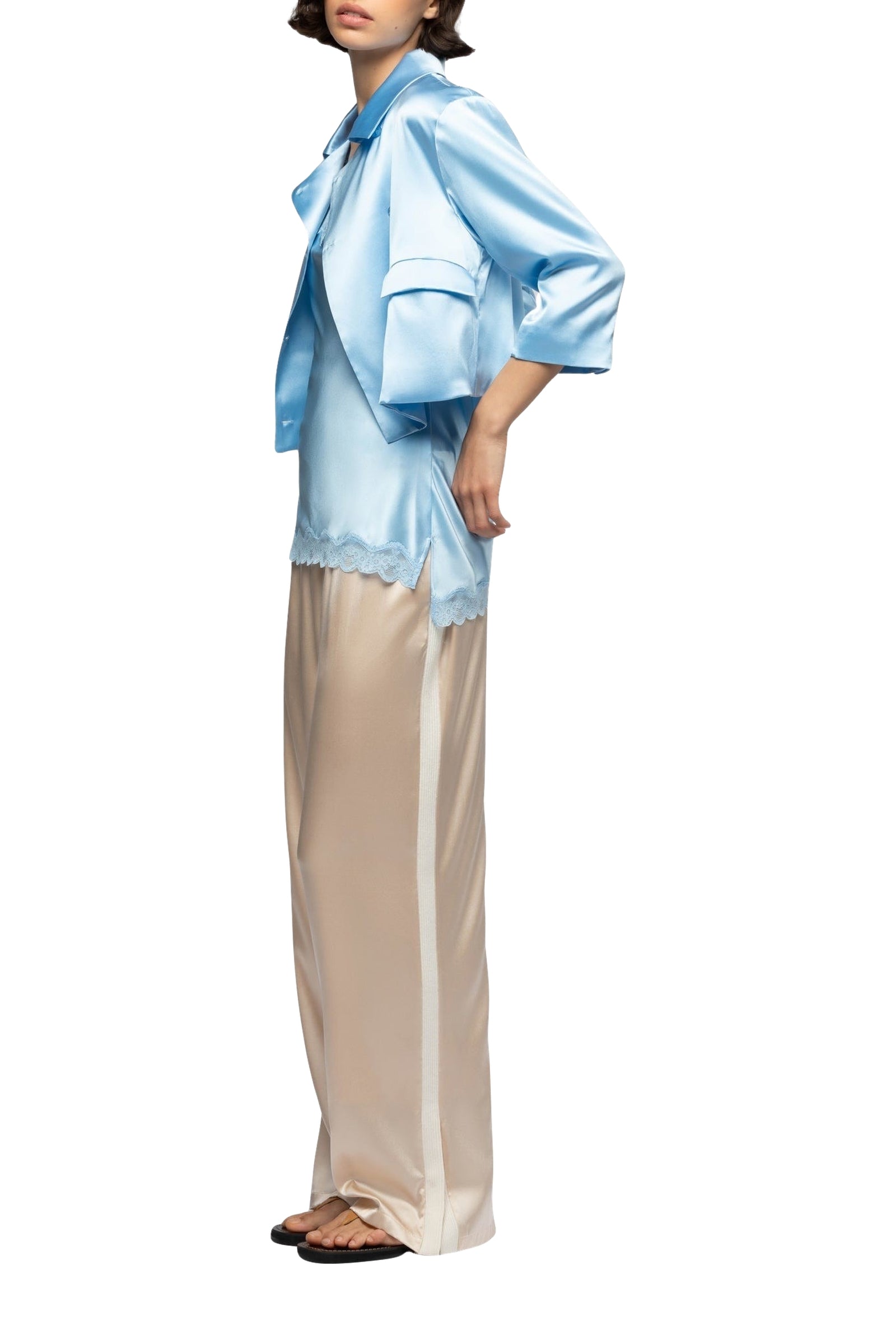 10 QTY NEW VESTE COURTE EN  SOIE AVEC ML