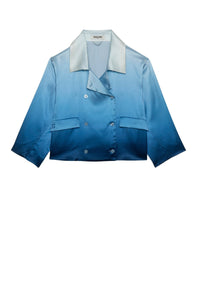 Vaicha short silk jacket men's jacket inspiration - Tie & Dye Blue