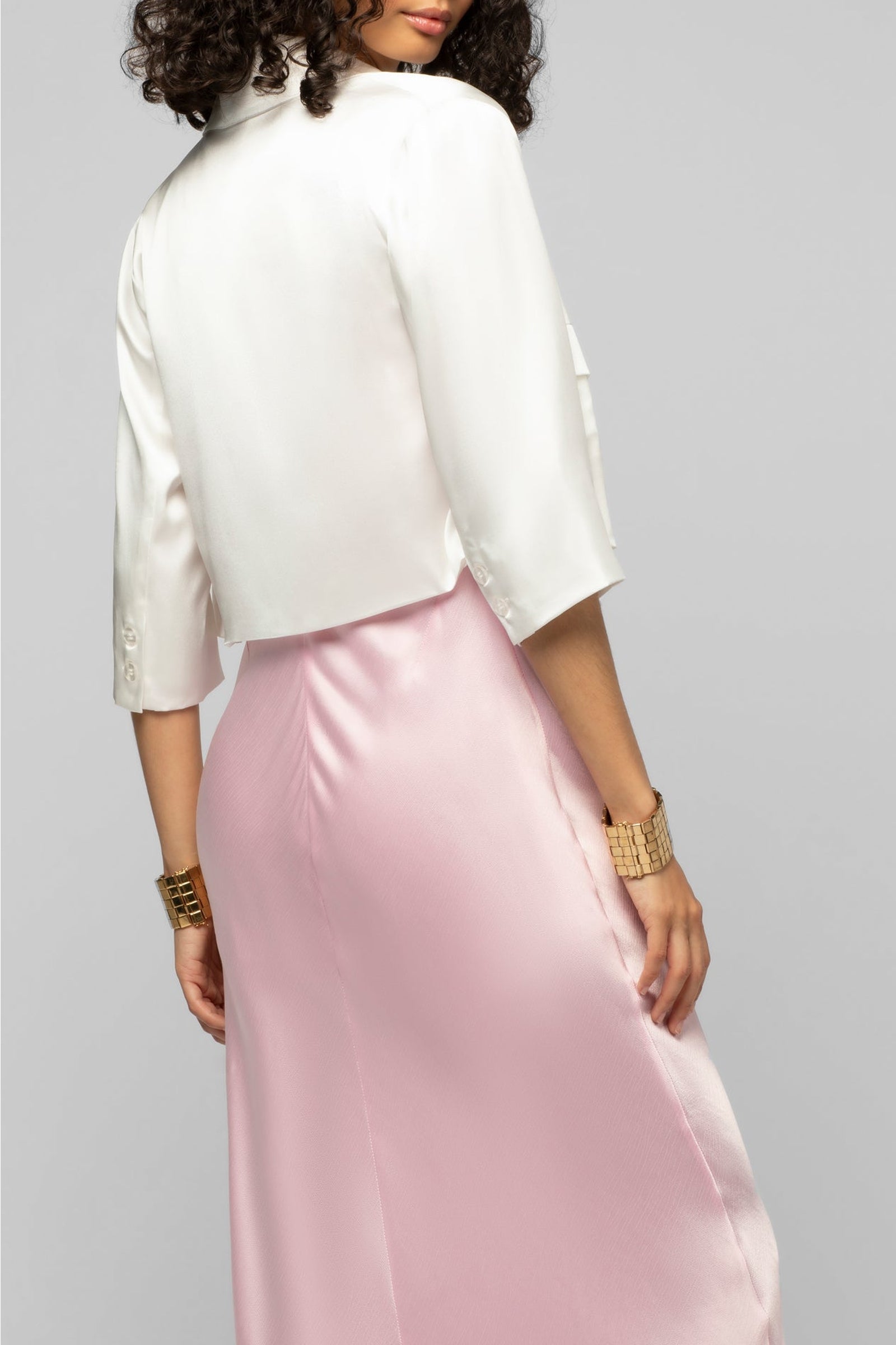 Vaicha short silk jacket men's jacket inspiration - White