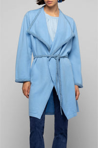 Valyssa long jacket with details - Denim