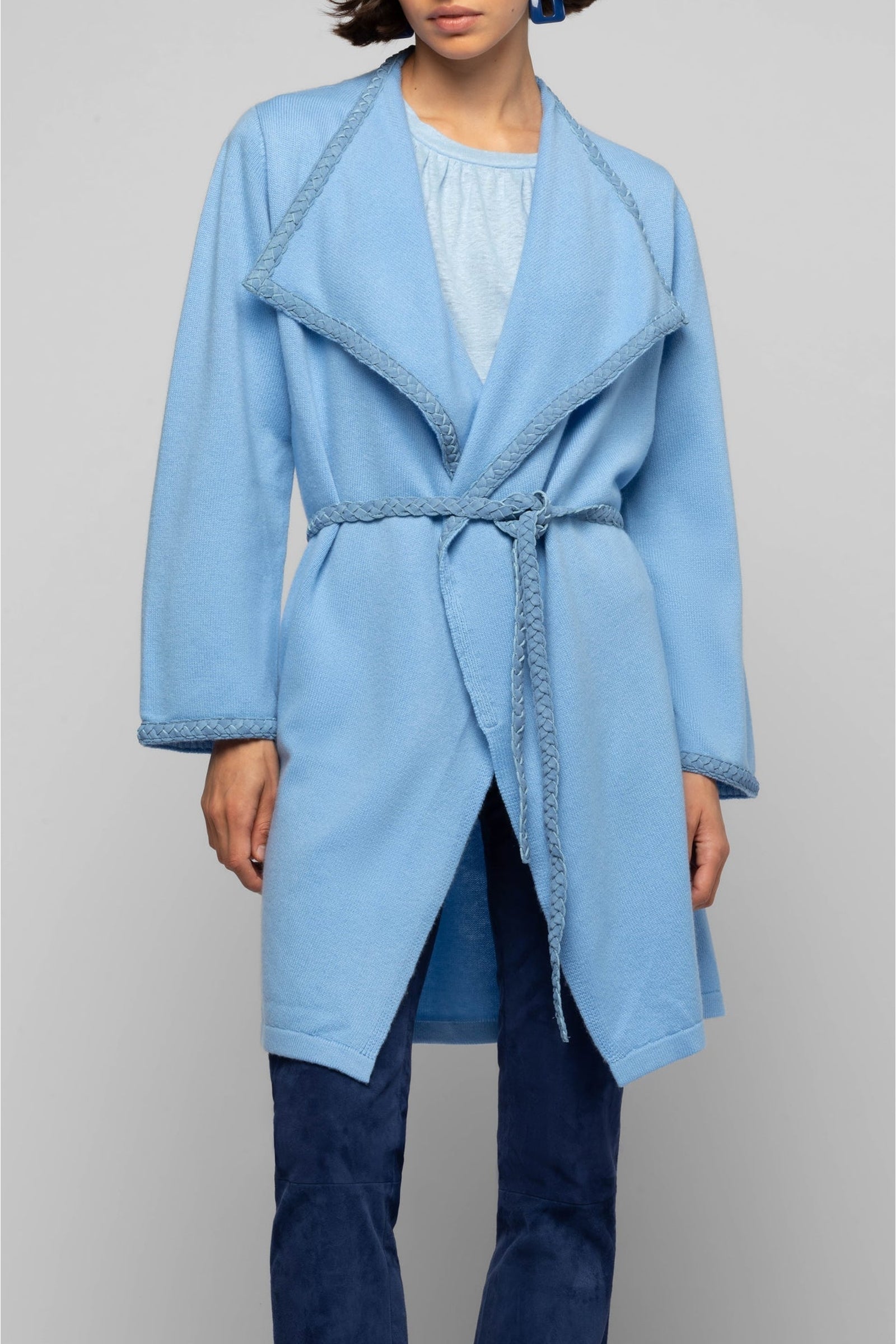 Valyssa long jacket with details - Denim