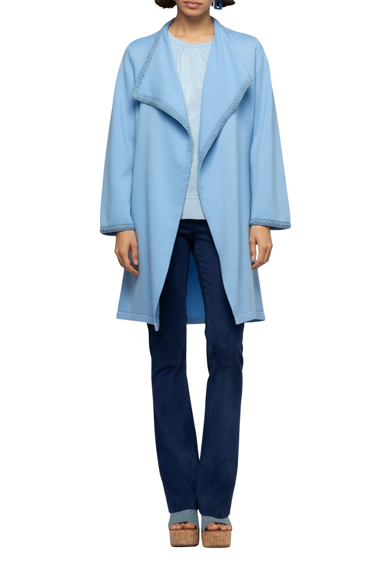 Valyssa long jacket with details - Denim