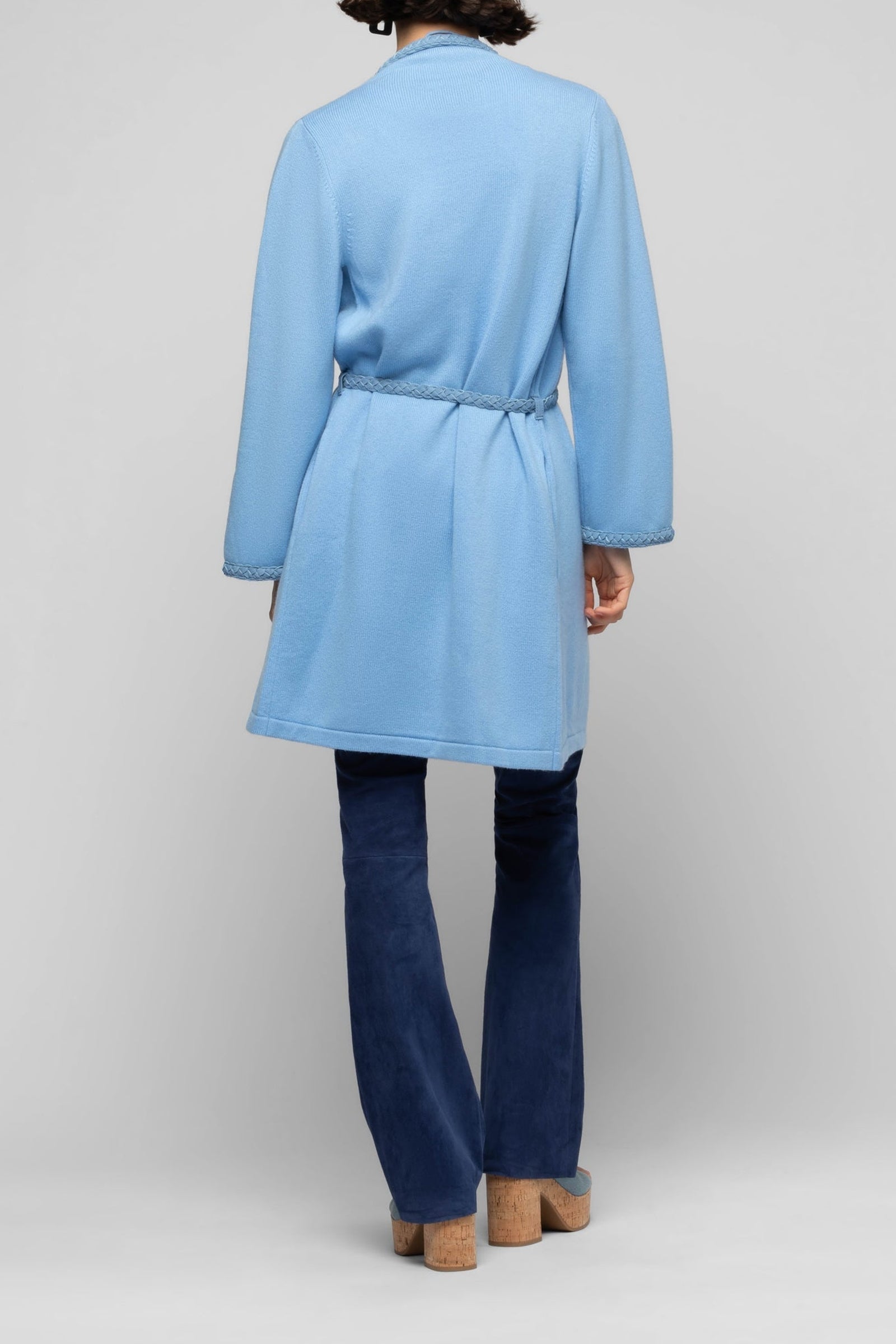 Valyssa long jacket with details - Denim