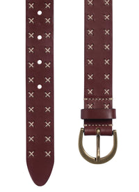 Ceinture en cuir lisse - Marron