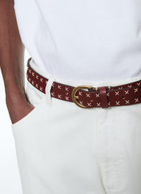 Ceinture en cuir lisse - Marron