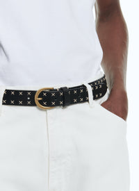 Ceinture en cuir lisse - Noir