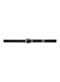 Ceinture Western en cuir lisse - Noir