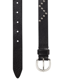 Ceinture à clous en cuir - Noir