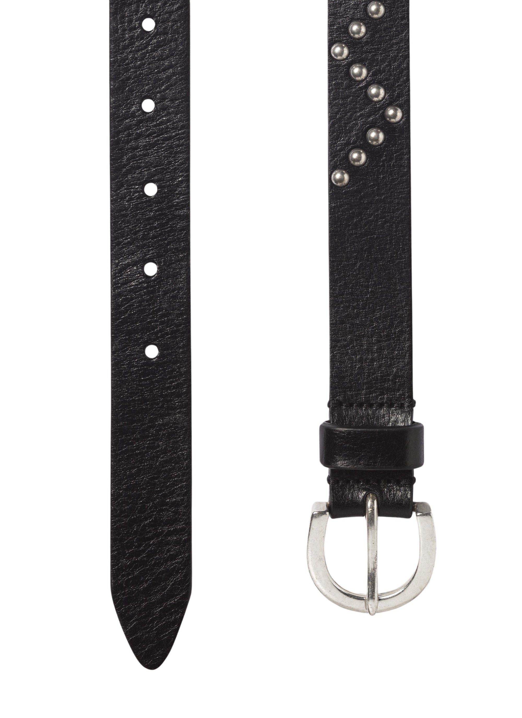 Ceinture à clous en cuir - Noir