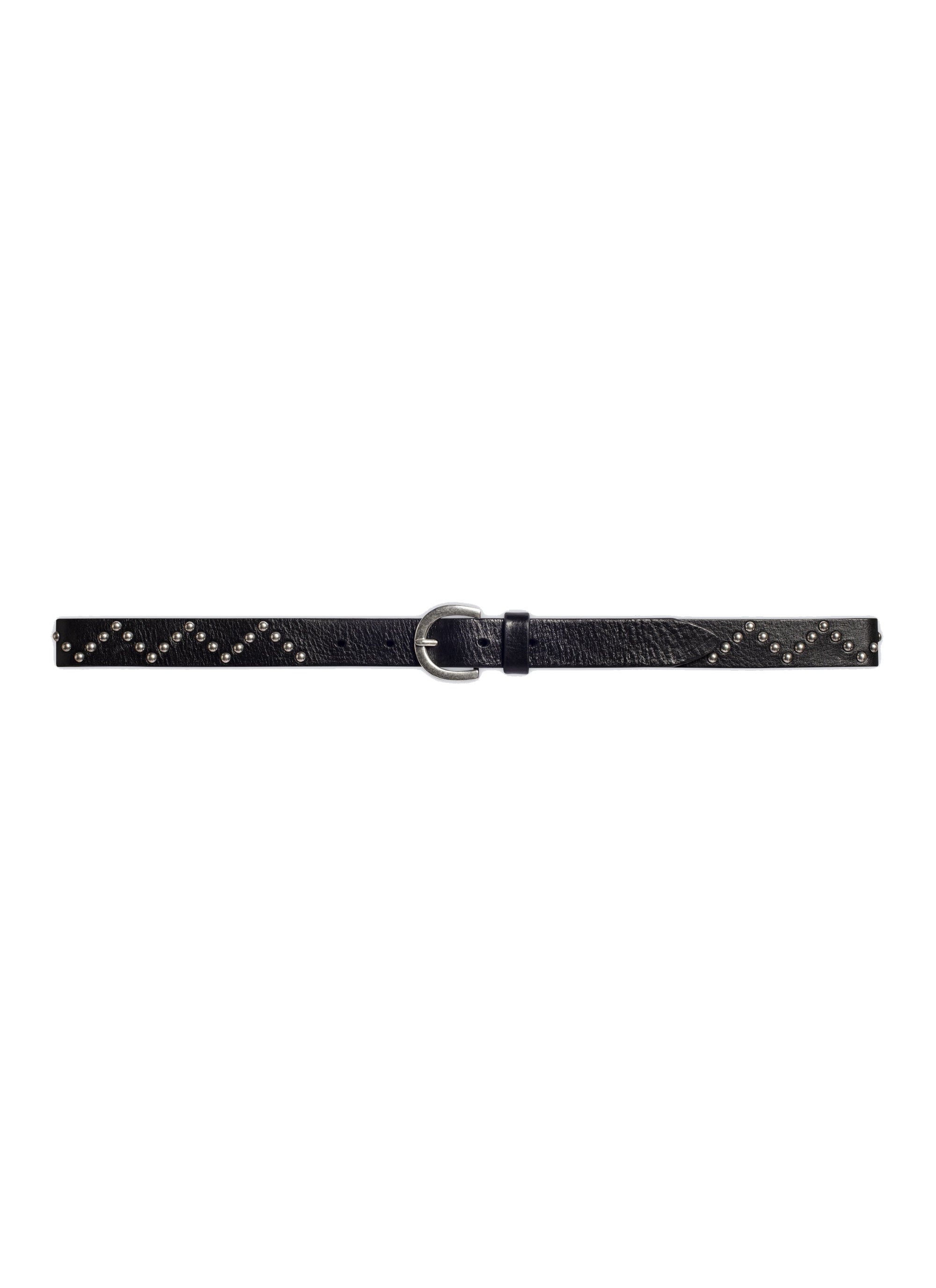 Ceinture à clous en cuir - Noir