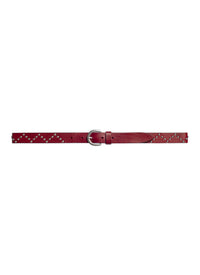 Ceinture à clous en cuir - Rouge