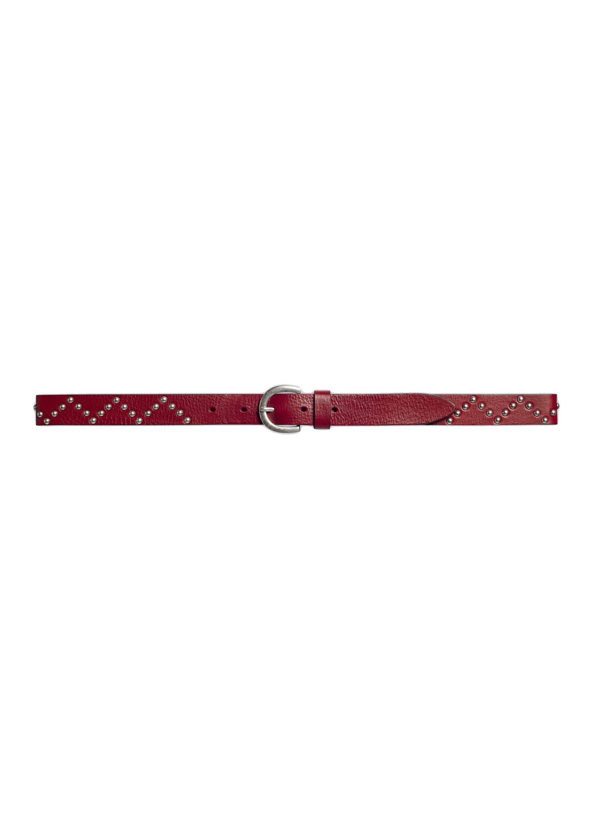 Ceinture à clous en cuir - Rouge