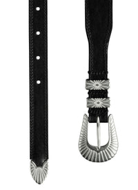 Western leather belt - Black