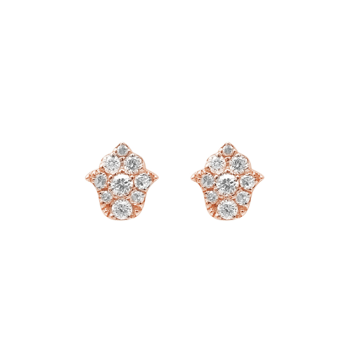 BOUCLES D OREILLES MAGIC TOUCH OR ROSE MOTIF MAIN