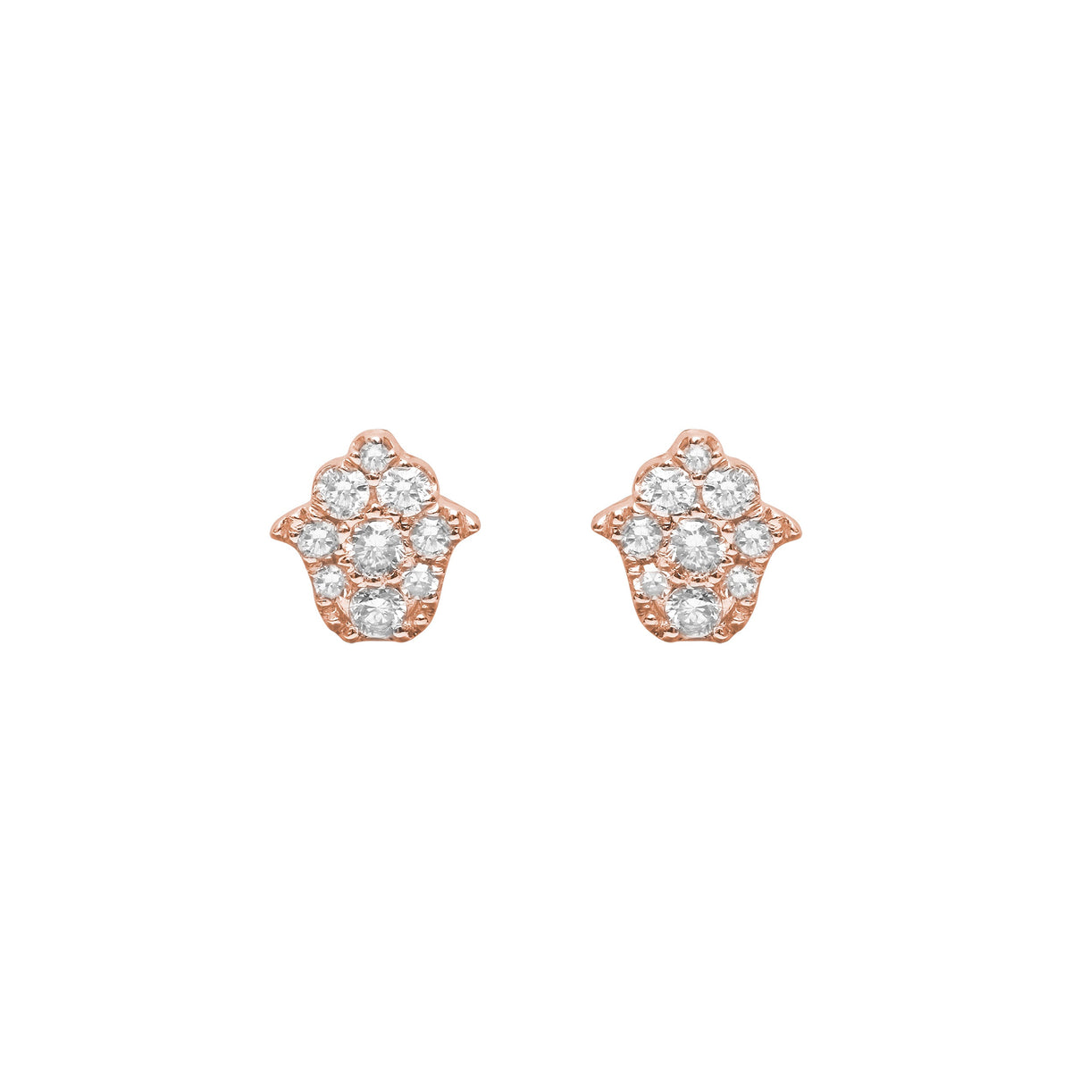 BOUCLES D OREILLES MAGIC TOUCH OR ROSE MOTIF MAIN