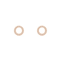 BOUCLES D OREILLES MAGIC TOUCH OR ROSE MOTIF CERCLE