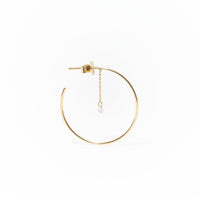 9qty NEW / Boucle d'oreille cercle ouvert 1 diamant         -Jaune