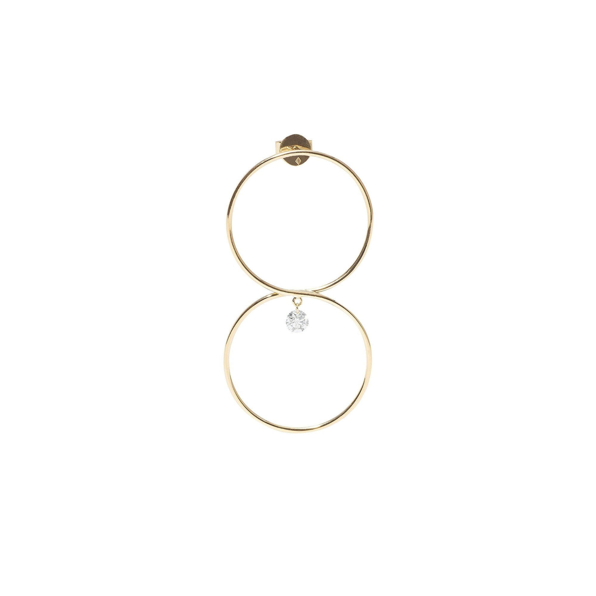 Mono boucle Hélios Le Huit sertie d'un diamant - Or Jaune
