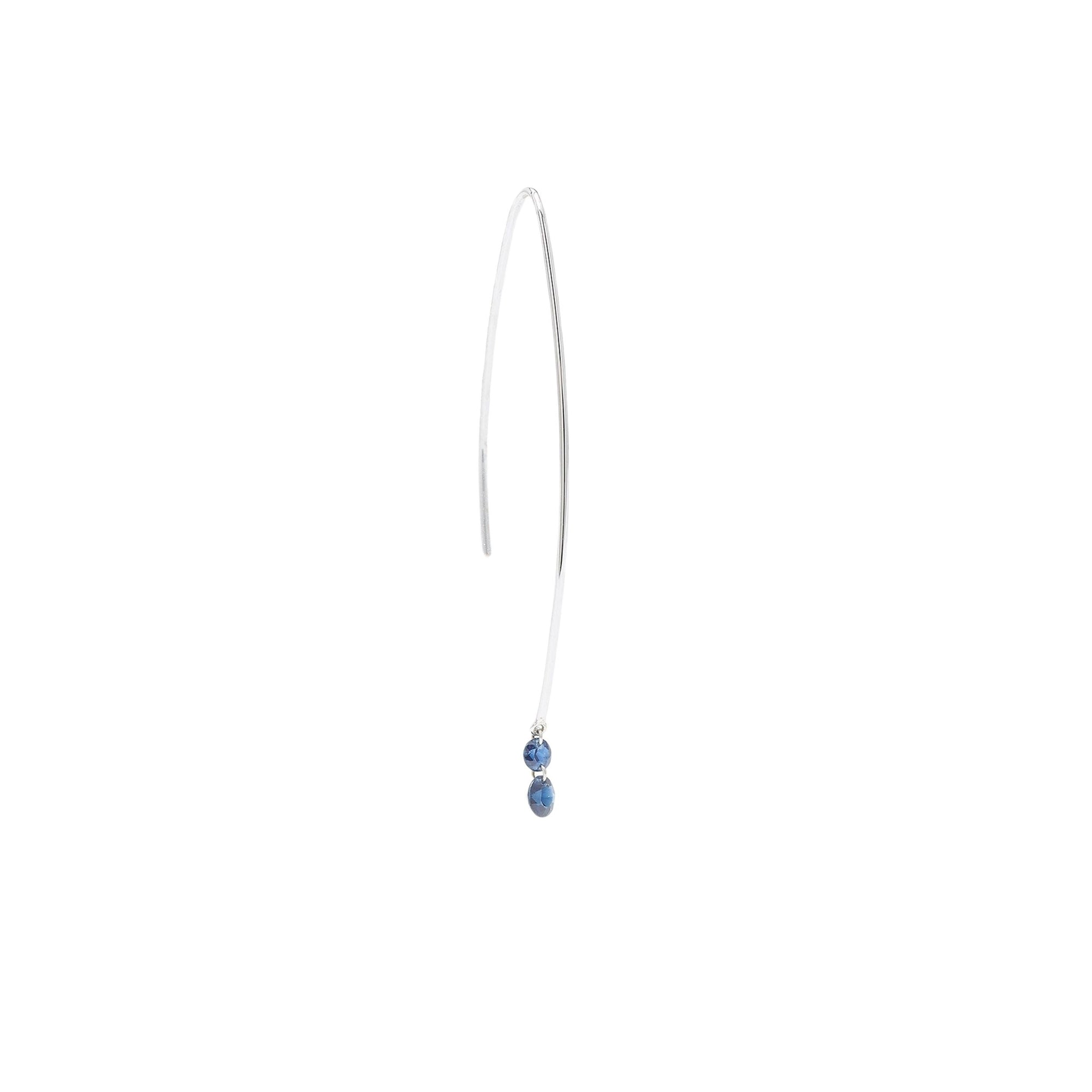 Mono boucle Chakras sertie de saphirs - Or Blanc