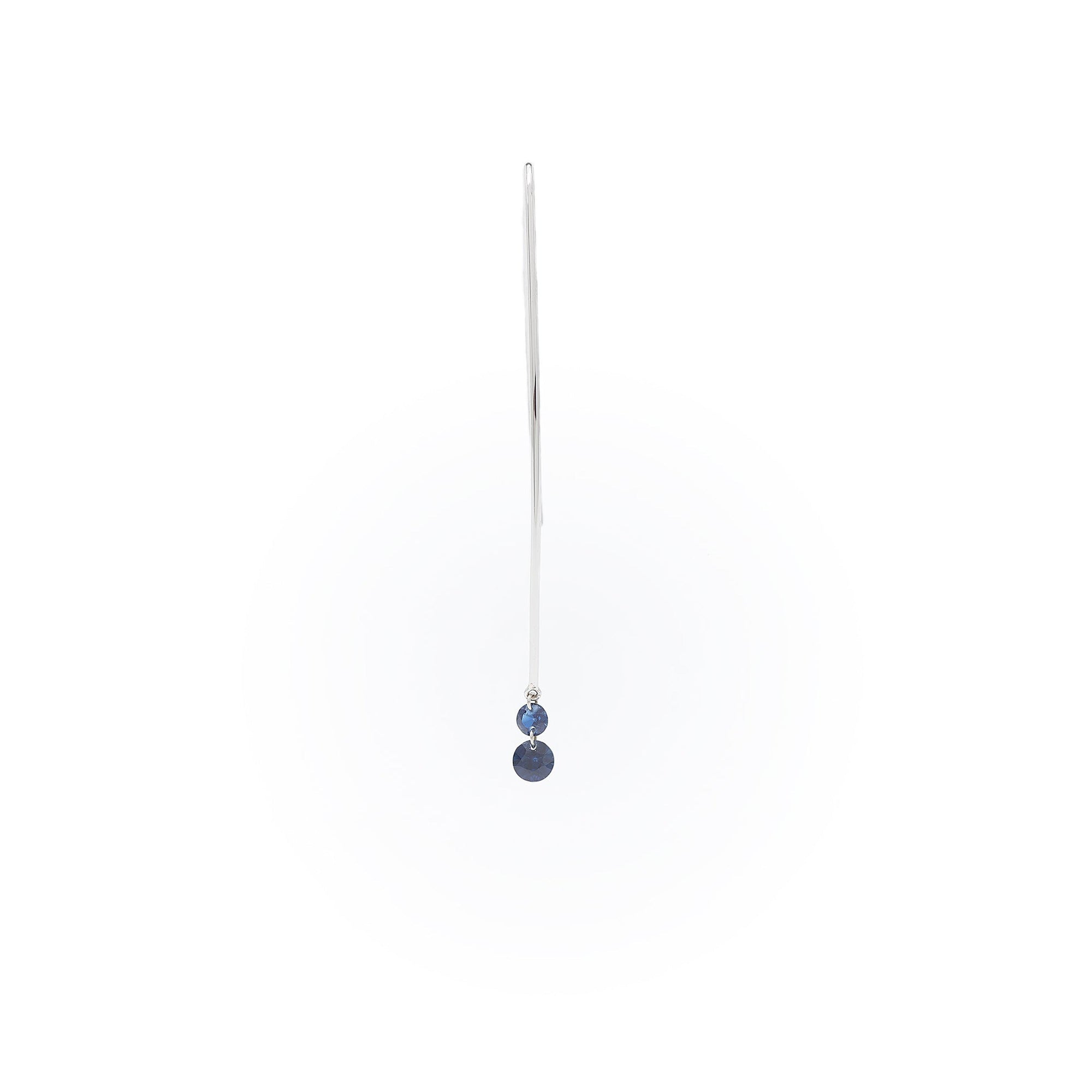 Mono boucle Chakras sertie de saphirs - Or Blanc