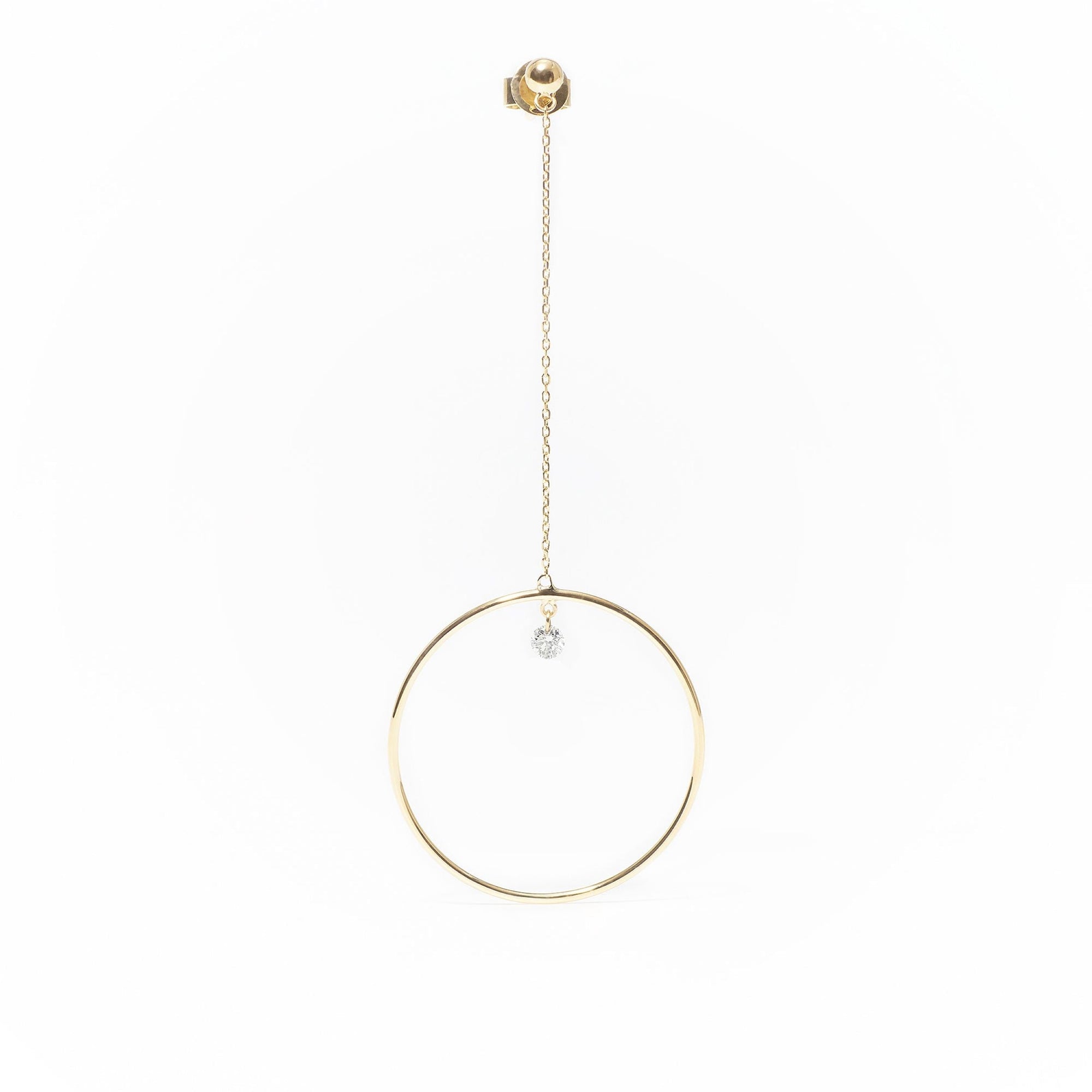1qty RELIQUAT 450€/ QTY IN : 1-QTY OUT : 0- ST : 0% // Boucle d'oreille pendule, 1 diamant           -Jaune