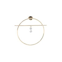 Mono boucle Fibule barre sertie de diamants - Or Jaune
