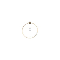 Mono boucle Fibule barre sertie de diamants - Or Jaune