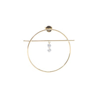 1qty RELIQUAT 595€/ QTY IN : 1-QTY OUT : 0- ST : 0% // Boucle d'oreille Fibule, 2 diamants           -Jaune