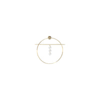 Mono boucle Fibule M sertie de diamants - Or Jaune