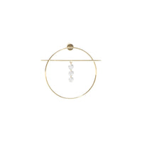 Mono boucle Fibule M sertie de diamants - Or Jaune