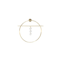 1qty RELIQUAT 1190€/ QTY IN : 1-QTY OUT : 0- ST : 0% // Boucle d'oreille Fibule M, 3 diamants         -Jaune