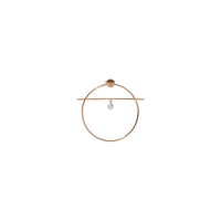 Mono boucle Fibule M sertie d'un diamant - Or Rose