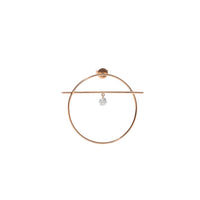 Mono boucle Fibule M sertie d'un diamant - Or Rose