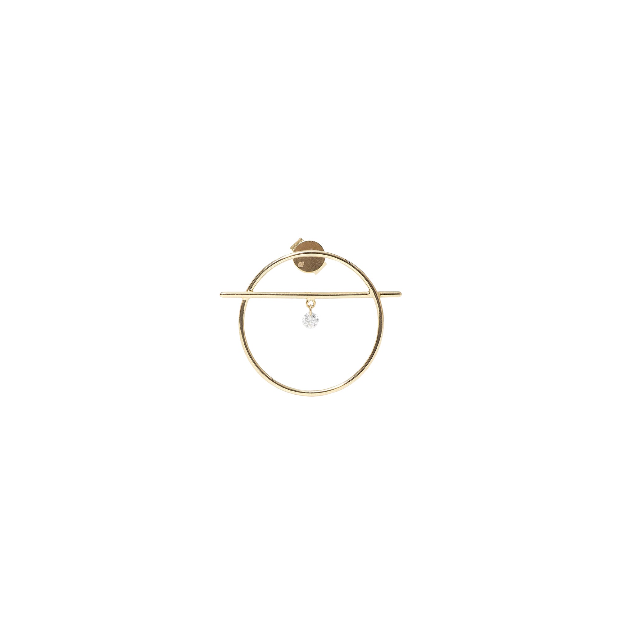 Puce Fibule XS sertie d'un diamant - Or Jaune