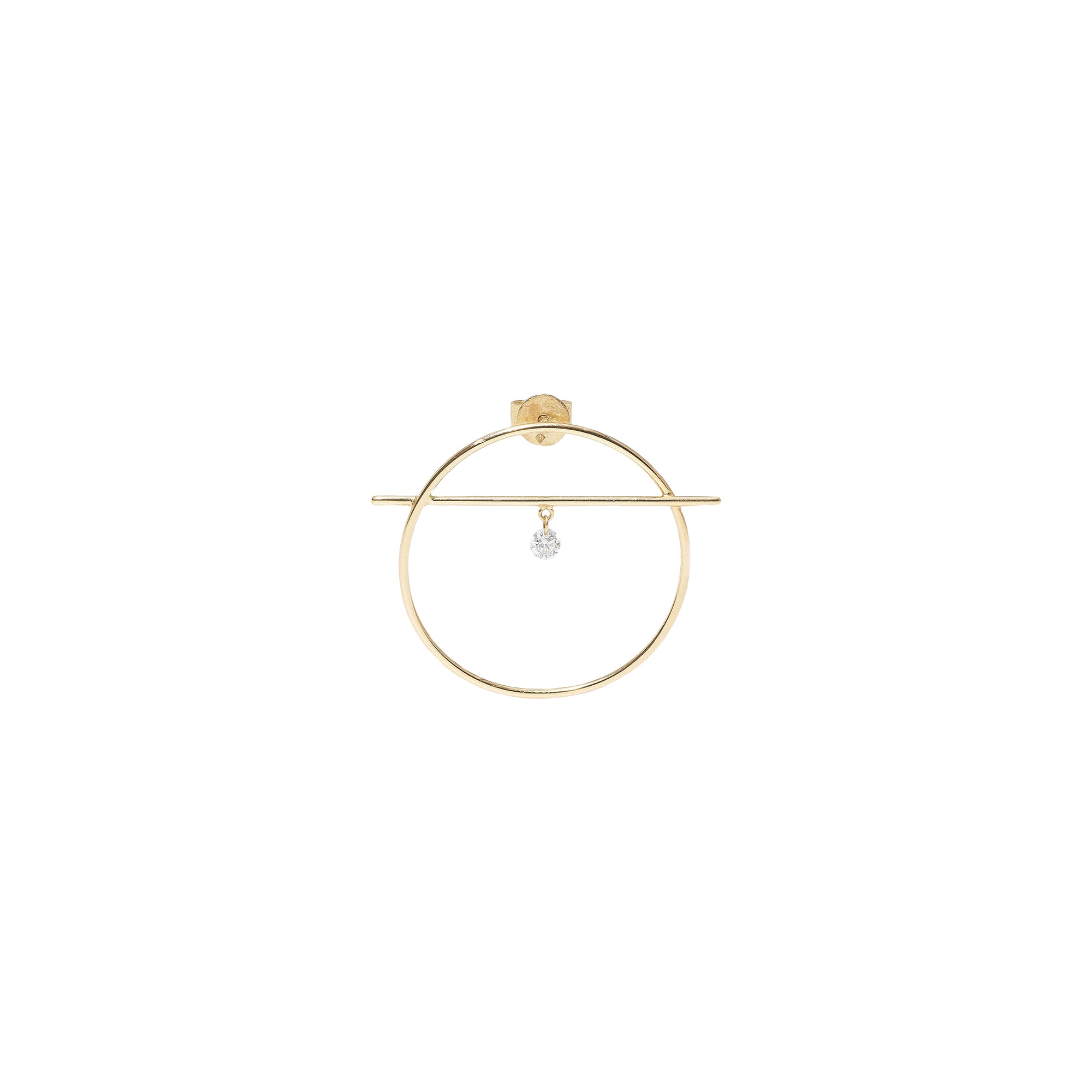 Mono boucle Fibule S sertie d'un diamant - Or Jaune