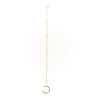 Mono boucle Aphrodite rivière ornée de perles & sertie de diamants - Or Jaune