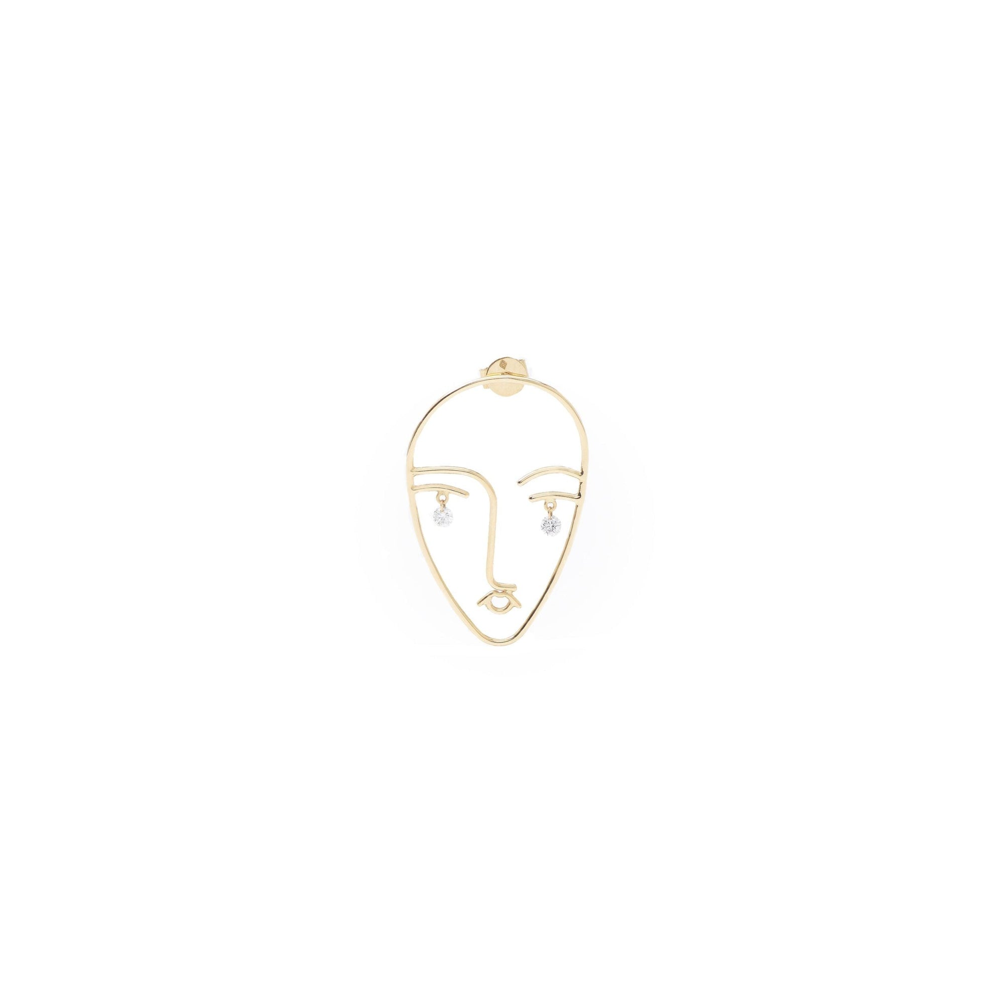 6qty RELIQUAT 450€/ QTY IN : 3-QTY OUT : 0- ST : 0% // Boucle d’oreille Matisse, 2 diamants -Jaune