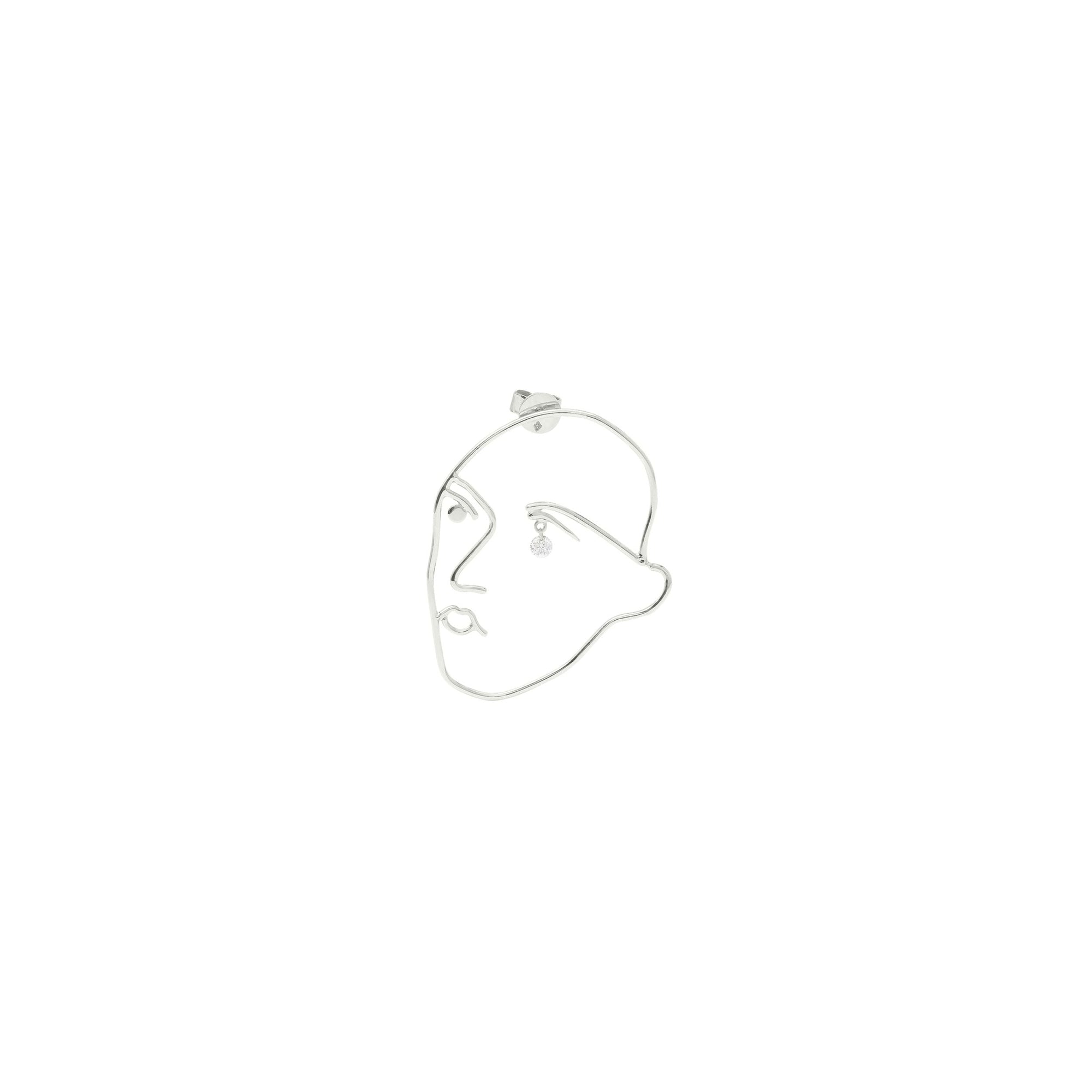 Puce Matisse sertie d'un diamant - Or Blanc