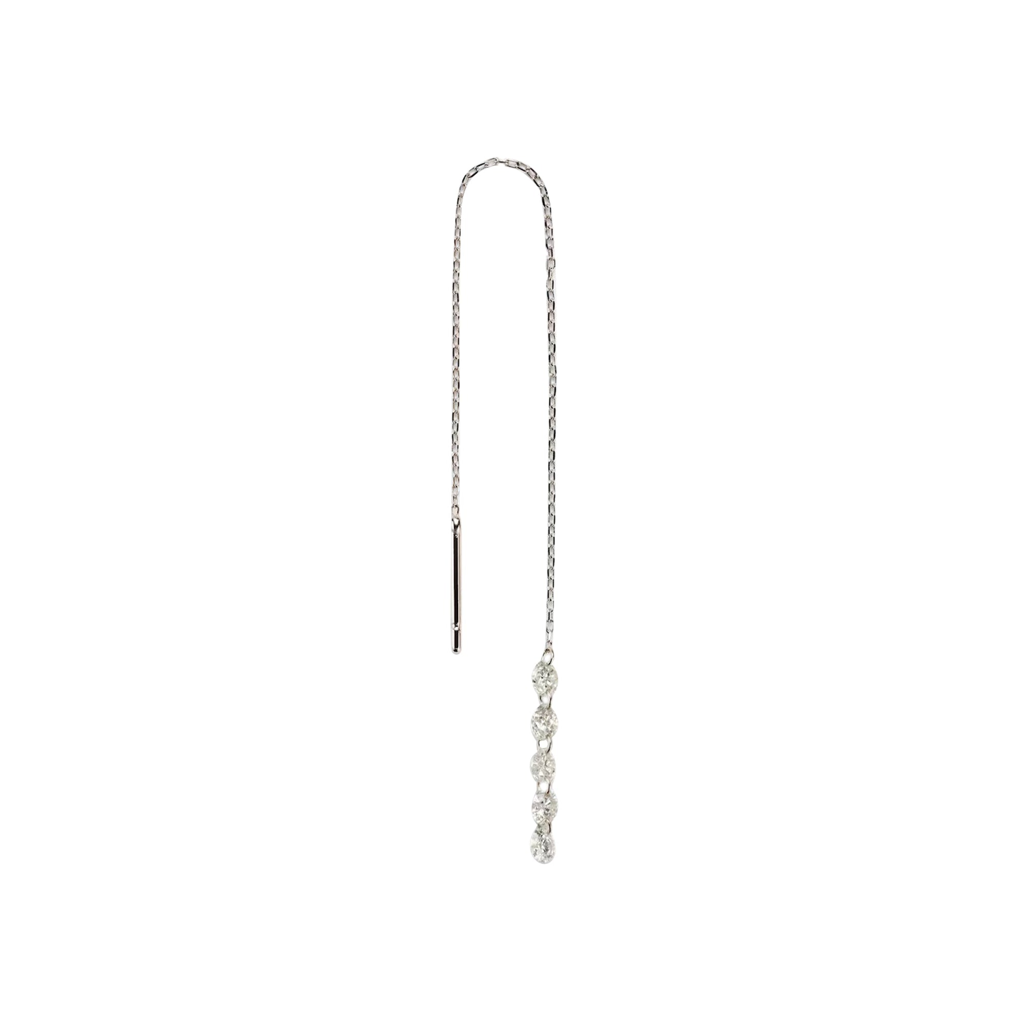 6qty RELIQUAT 895€/ QTY IN : 8-QTY OUT : 0- ST : 0% // Boucle d’oreille Danaé Rivière 5 diamants -Blanc