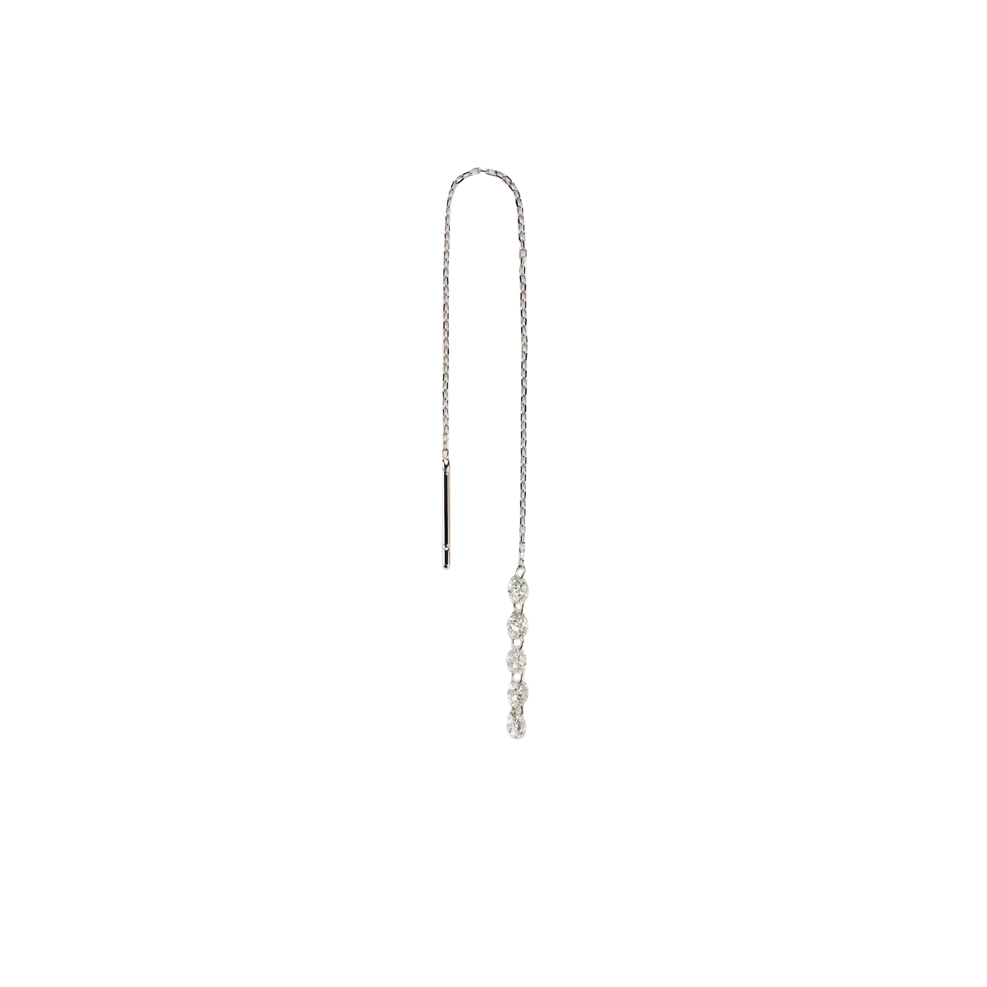 Mono boucle Danaé rivière sertie de diamants - Or Blanc