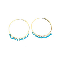 BOUCLES D OREILLES TURQUOISE OR JAUNE