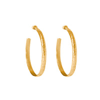 Boucles d'oreilles créoles Artsy dorées à l'or fin - Doré