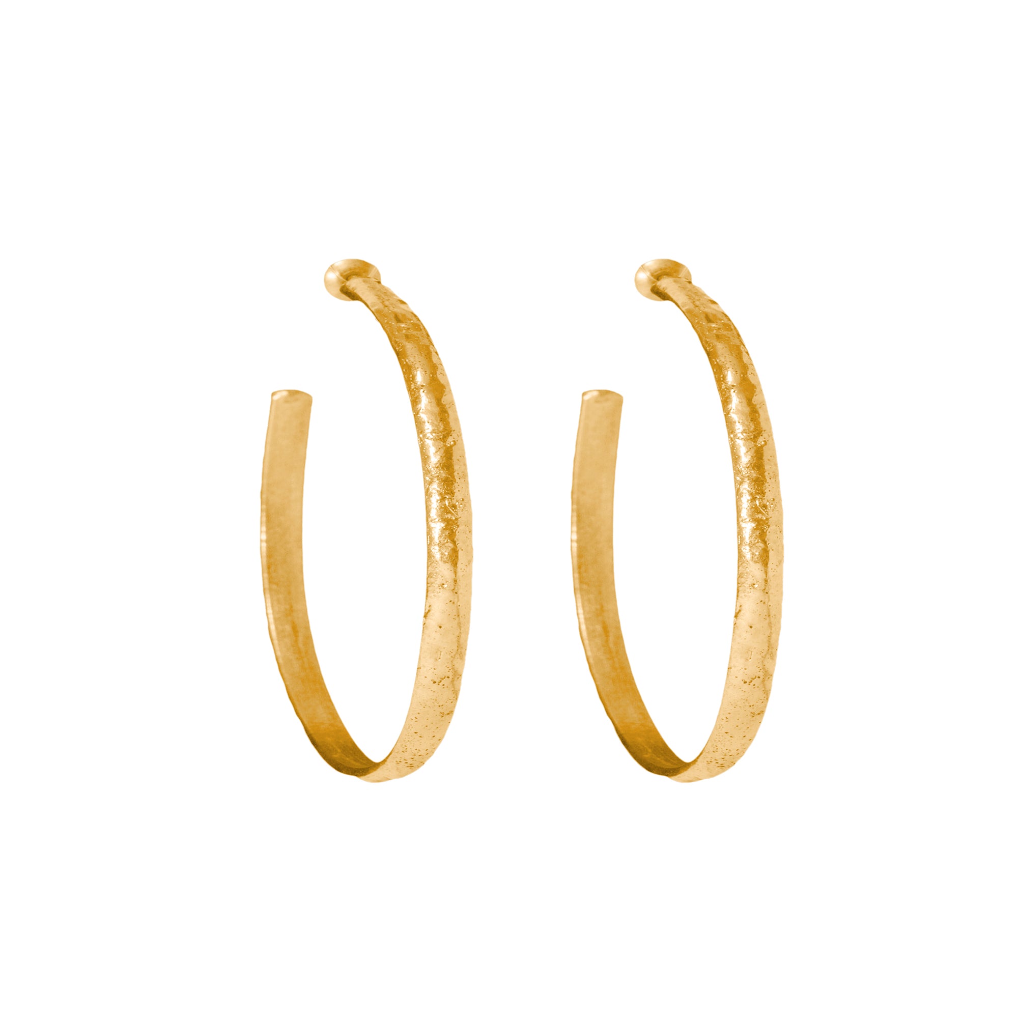 Boucles d'oreilles créoles Artsy dorées à l'or fin - Doré