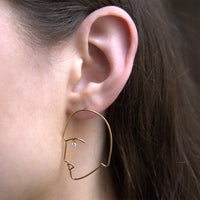 1qty RELIQUAT 395€/ QTY IN : 1-QTY OUT : 0- ST : 0% // Boucle d’oreille moitié face 1 diamant-Jaune