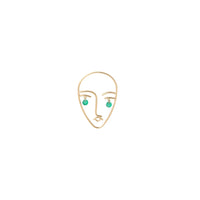 Puce Matisse sertie d'émeraudes - Or Jaune