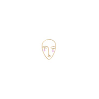Puce Matisse sertie de saphirs roses - Or Jaune