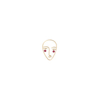 Puce Matisse sertie de rubis - Or Jaune