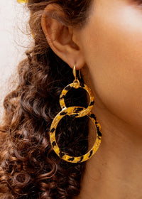 Boucles d'oreilles Saturn dorées à l'or fin - Doré