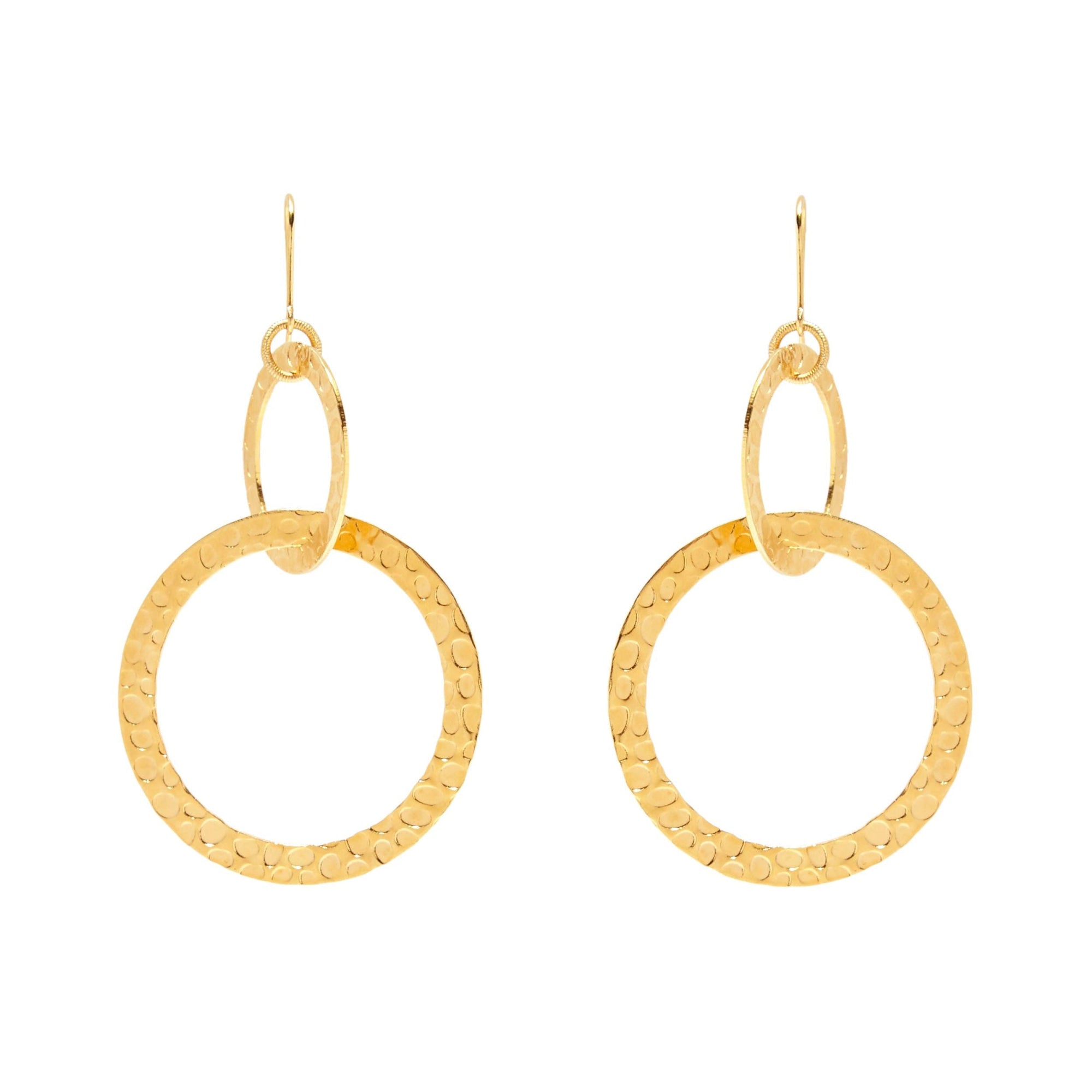 Boucles d'oreilles Saturn dorées à l'or fin - Doré