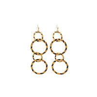 Boucles d'oreilles Saturn dorées à l'or fin et émail - Feline